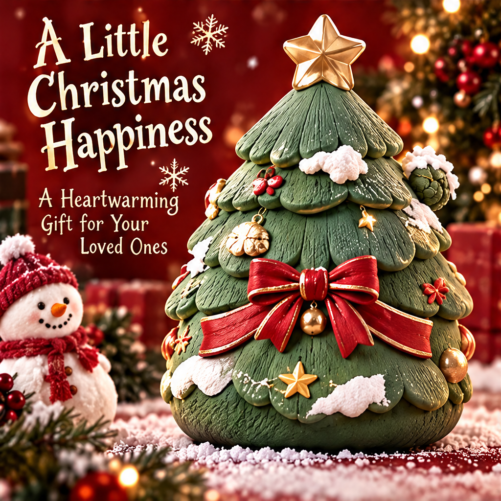 Back view of the Christmas tree with a large red bow, gold-colored decorations and snow-like white accents